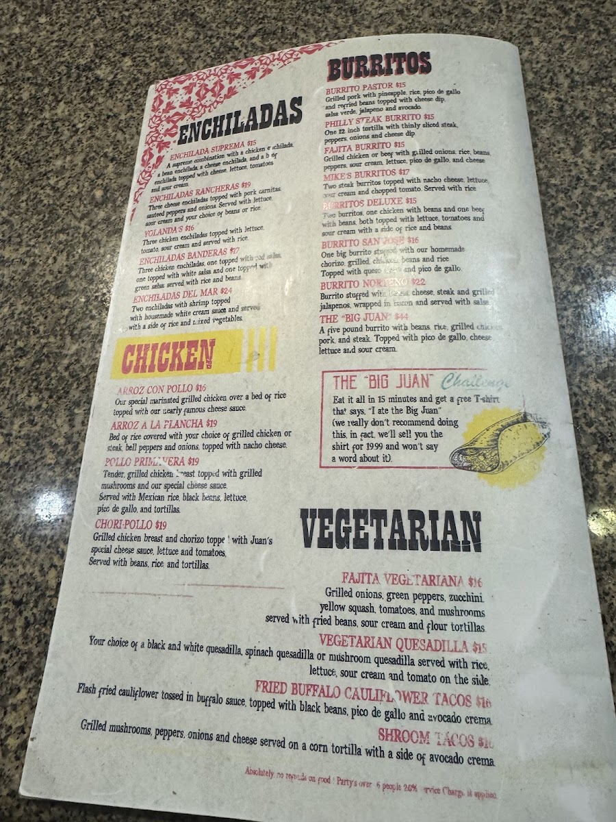 Menu Juan's Mexican Cafe And Cantina-3